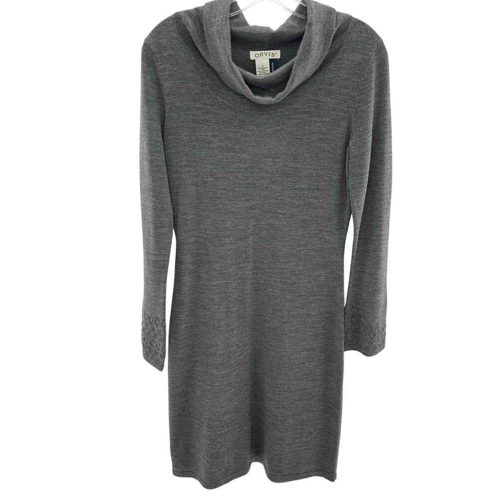 Orvis Passport women’s merino wool crawl neck midi knit sweater dress